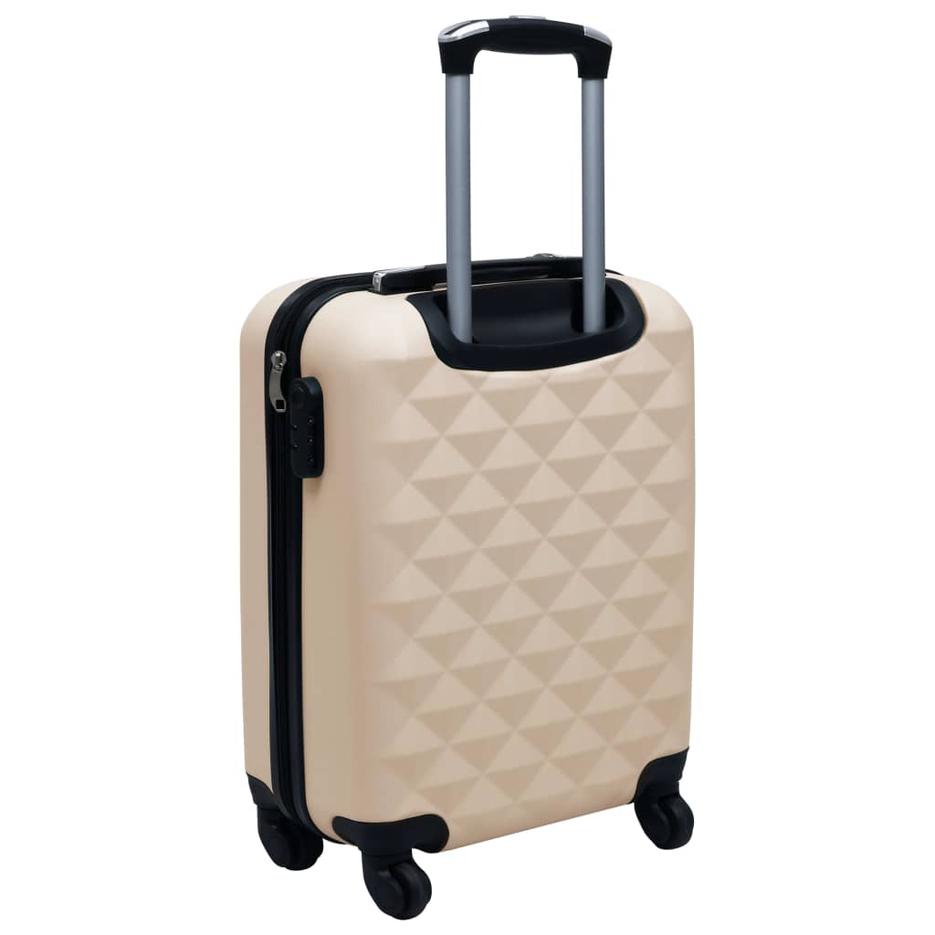 Set Valigie Trolley a Custodia Rigida 2 pz Oro in ABS